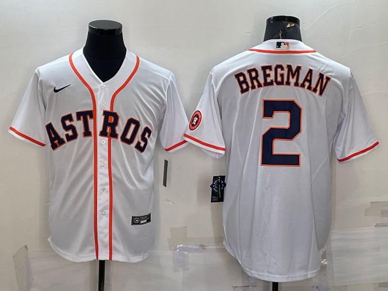 Men Houston Astros #2 Bregman White Game Nike 2022 MLB Jersey